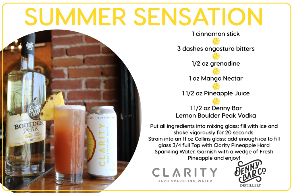 Clarity Pineapple Summer Sensation cocktail recipe card
