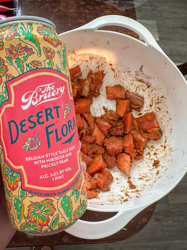 Desert Flora can and seasoned salmon